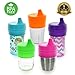 Healthy Sprouts Silicone Sippy Cup Lids - Spill Proof, Fits Any Cup, BPA-Free, Durable & Soft for Babies & Toddlers, Quick to Attach - 5 Pack Silicone Lids for Cups (Purple, Pink, Green, Orange, Teal)
