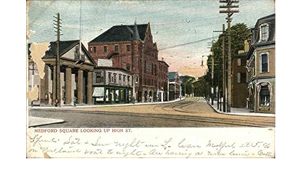 Medford Square Looking Up High Street Medford Massachusetts Ma Original Vintage Postcard At Amazon S Entertainment Collectibles Store