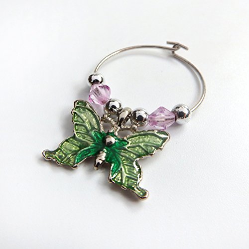 RareLove 6 Colors Butterfly Wine Glass Markers Charms Set of 6 Pieces - Thumbnail 3
