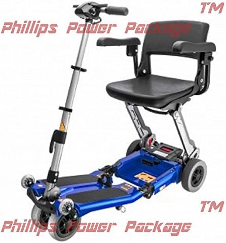 Free Rider USA - Luggie Elite - Compact Lightweight Foldable Scooter - 4-Wheel - Blue