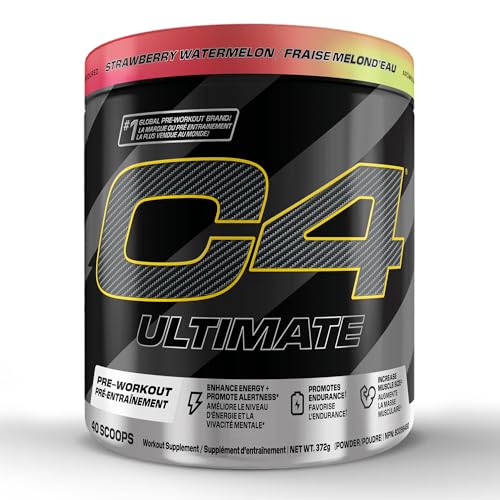 Cellucor C4 Ultimate Pre Workout Powder - Sugar Free Preworkout Energy with 300mg Caffeine and Creatine for Men & Women - Strawberry Watermelon, 20 Servings