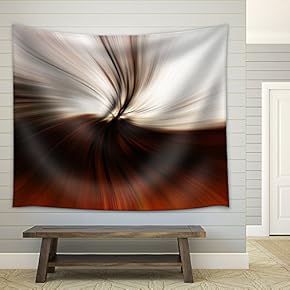 a Beautiful Brown/Orange Swirl Abstract Design - Fabric Wall Tapestry Home Decor - 51x60 inches