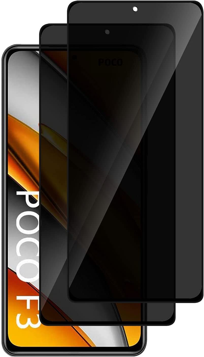 [2 Pack] Privacy Screen Protector Compatible with Xiaomi Poco F3, Privacy Tempered Glass Screen Protector, Anti-Peep 9H Hardness Tempered Glass, Anti-Spy Privacy Protector Film