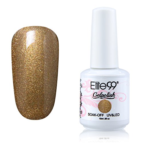 Elite99 Soak Off Gel Polish Lacquer Nail Art UV LED Manicure Varnish 15ml Gold 1347 Elite99 Soak Off Gel Polish Lacquer Nail Art UV LED Manicure Varnish 15ml Gold 1347