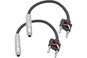 Seismic Audio - SAPT514-2 Pack of 6 Inch Banana Plug to 1/4 Inch TS Mono Female Patch Cables - Banana Male to 1/4" Female Speaker Adapter