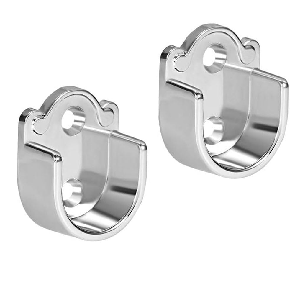 TOCHUN 2pcs Closet Pole Sockets for Rod 19mm Dia, Heavy Duty Zinc Alloy Closet Shower Curtain Rod End Supports Flange Rod Holder, Easy Installation Or Quick Removal