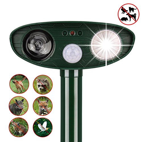 instecho Dog Repellent Ultrasonic, Outdoor Solar Powered and Weatherproof Ultrasonic Pest Repeller With PIR Sensor (Dog Repellent)
