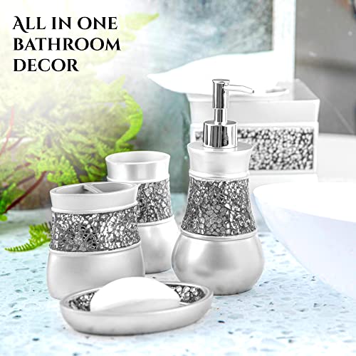 Creative Scents Gray Bathroom Accessories Set 4 Piece Bathroom Decor
