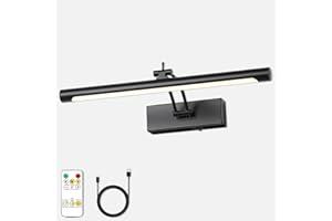 7Degobii Wireless Picture Light for Wall Battery Powered Picture Light with Remote and Timer,15.75in Gallery Lights Black 3CCT Rechargeable Art Light Adjustable LED Display Lighting