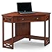 Leick Home 82431 Corner Computer Writing Desk with Drop Front Keyboard Drawer, Oak
