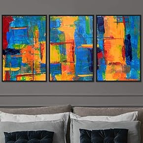 signwin 3 Piece Framed Canvas Wall Art Abstract...