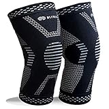 BLITZU MAX Compression Knee Brace for Joint Pain, Meniscus Tear, ACL, MCL and Arthritis Relief Improve Circulation Support for Running, Gym Workout Recovery Best Sleeves Patella Stabilizer Pad L
