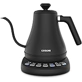 COSORI Electric Gooseneck Kettle with 5 Temperature Control Presets, Pour Over Kettle for Coffee & Tea, Hot Water Boiler, 100% Stainless Steel Inner Lid & Bottom, 1200W/0.8L