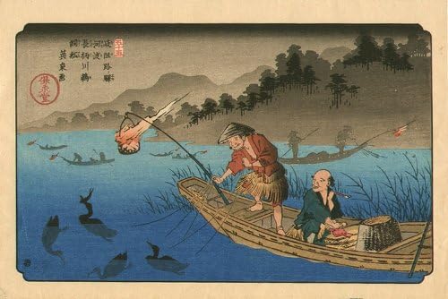 Cormorant Fishing - Sixty-nine Stations of Kisokaido by Eisen Ikeda,