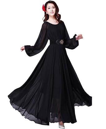 black chiffon maxi dress