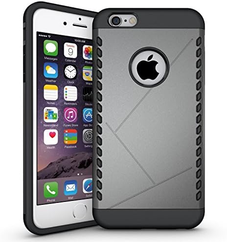 iPhone 6s Case,iPhone 6 Case,GEENKER Heavy Duty Dual layer Rugged Shock-Absorption Soft Silicone Bumper and Anti-Scratch Hard Rigid PC Cover Combo Hybrid Protective Case for Apple iPhone 6/6s -Gray