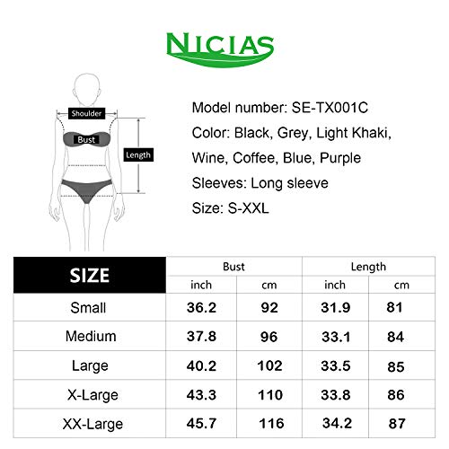 NICIAS-Damen-Lange-Aermel-T-Shirt-Pullover-Rundhals-Spitze-Tunika-Top-Laessige-Oberteil-Bluse-Shirt