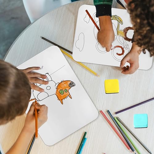 TERRIFI 6 PCS Small White Boards, 21 x 30 cm Double-Sided Dry Erase Lapboard with 6 Dry Erasers, Mini Kid Whiteboards for Kids, Students, Teachers, Classroom, Home, Office