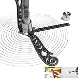succeedtop Home Versatile Tool Design Drawing Curved Metallic Ruler Mini Compass Protractor Combo Patterns for Notepad Designers Artists Architects Student (Black)