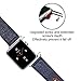 iHillon Bands Compatible with Apple Watch 42mm/44mm Series 5 Series 4 Straps, Classic Canvas Fabric Genuine Leather Wristbands Silver Buckle Compatible with iWatch Series 3/2/1, Women Men, Dark Blue
