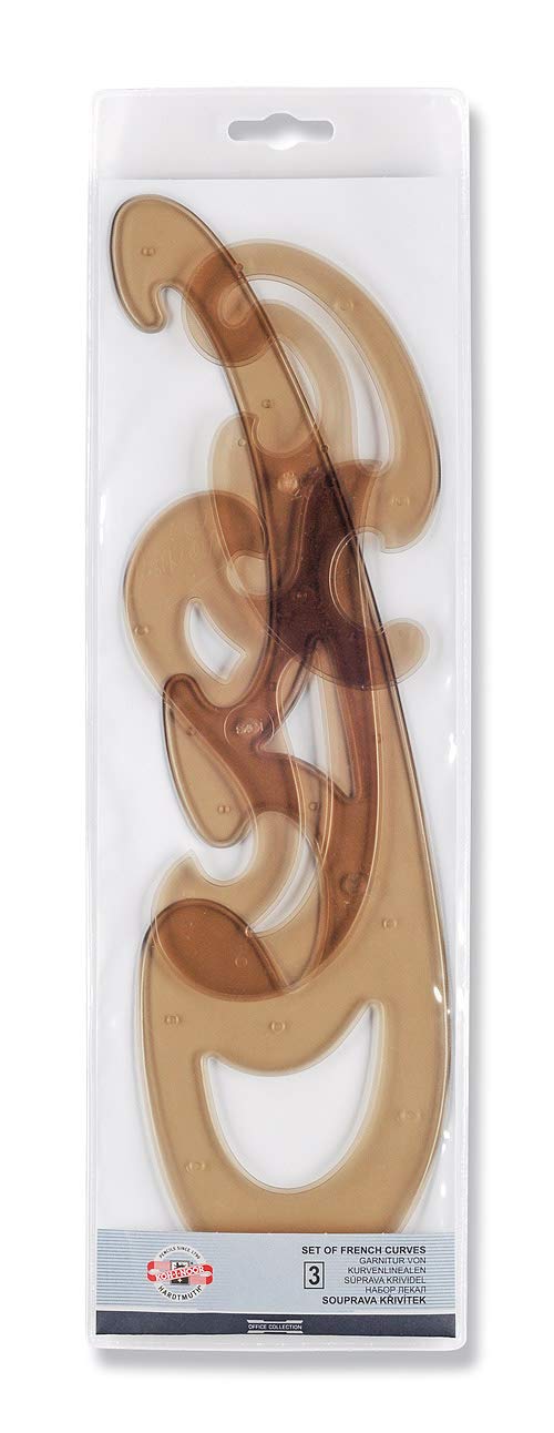 Koh-I-Noor 750068 French Curves, Set of 3, Transparent