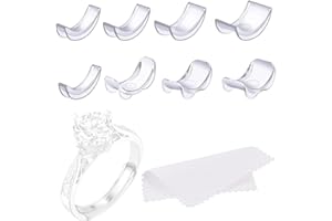 Invisible Ring Size Adjuster for Loose Rings Ring Adjuster Fit Any Rings, Assorted Sizes of Ring Sizer (8PCS+1 Cloth)