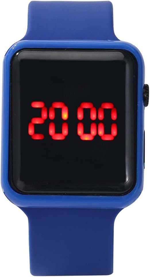 Exquisite Squares Screen Watch for Boys, Durable Silicone Strap Paper