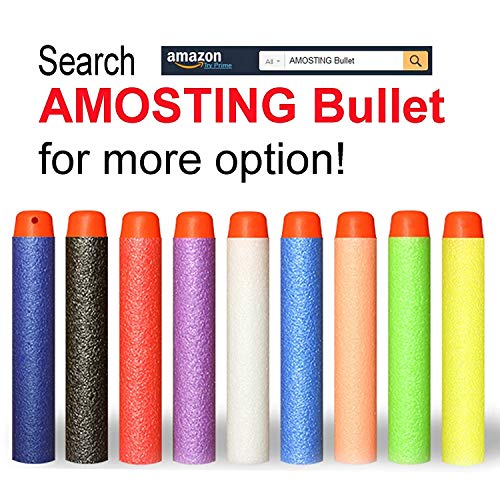 AMOSTING 200Pcs Refill Darts Foam Bullets for Nerf N-Strike Elite Blasters Gun - 10 Color