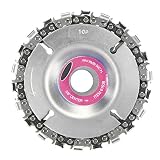 4 Inch Grinder Disc and Chain 22 Tooth Fine Cut Chain Set For 100 115 Angle Grinder 5/8 Inch Center Hole