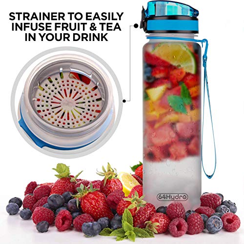 64HYDRO 32oz 1Liter Motivational Water Bottle with Time Marker, Nurse
