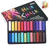 Pretty See Hair Chalk Washable Temporary Hair Chalk Pens Hair Dye Pens for One-time Dyeing, Set of 24