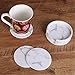 Coasters for Drinks, Set of 6 Round Leather Coasters with Holder Protect Your Furniture (White Marble, Round)