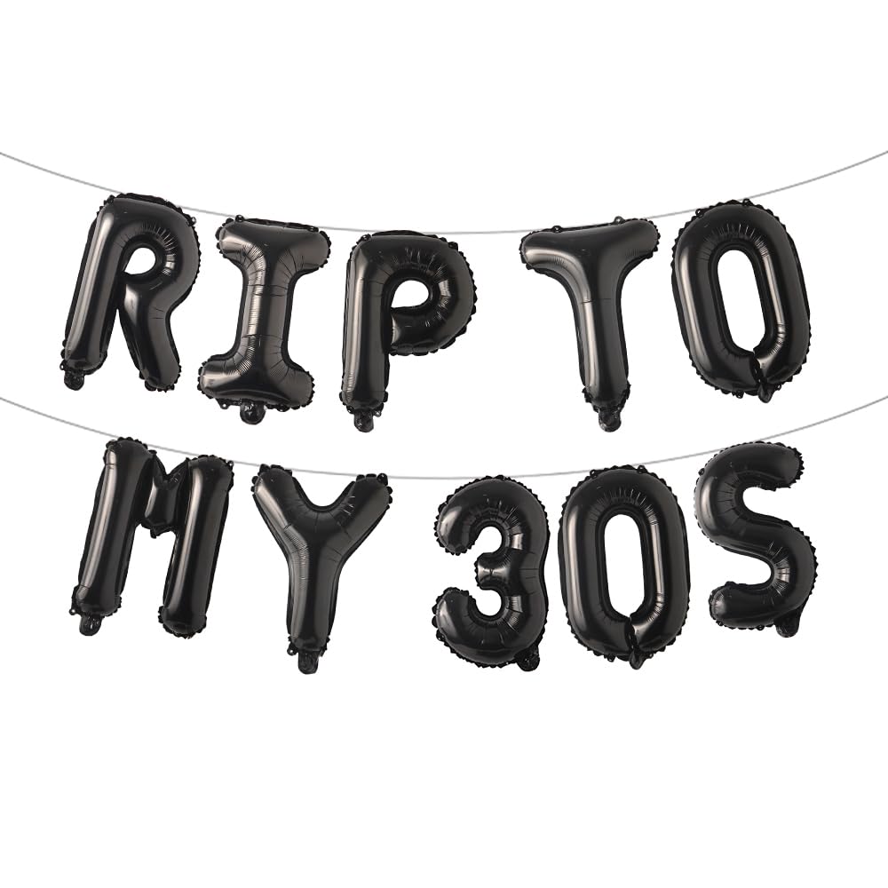 Photo 1 of Rip to My 20s 30s Balloons Rip Twenties Thirties Balloons Birthday Decoration 30 40 Birthday Gift Death to My 30s Banner Funeral for My Youth 40th Birthday Decoration (RIP TO MY 30S Black)