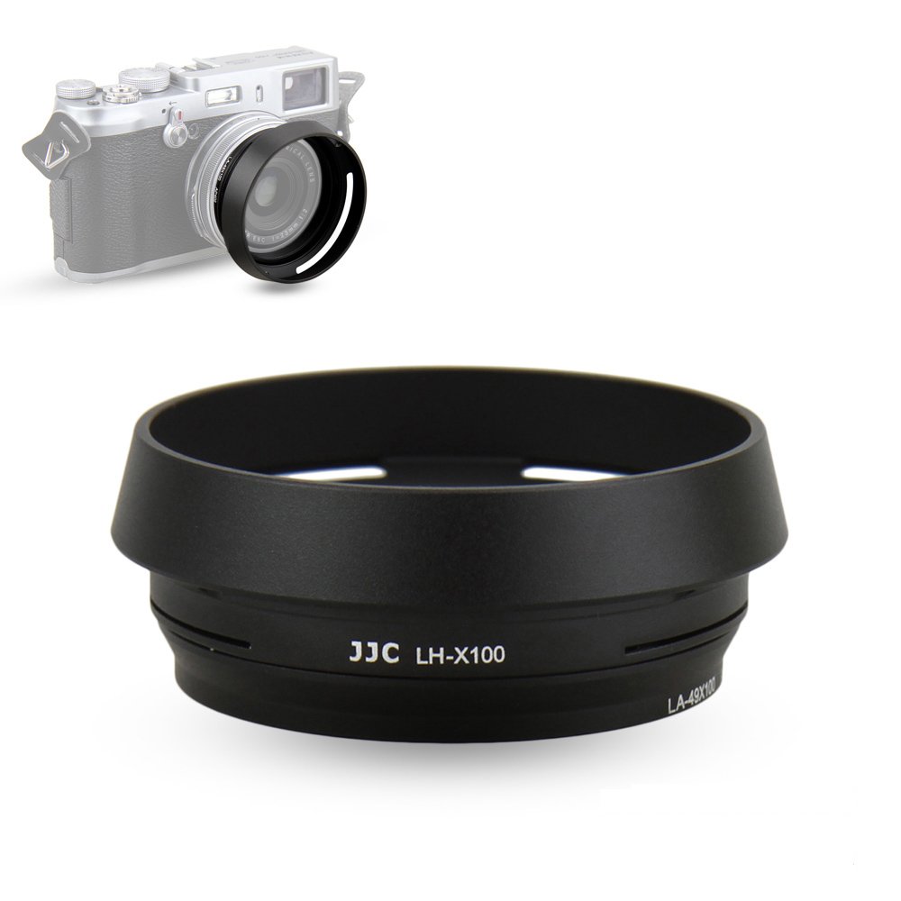 Photo 1 of JJC Lens Hood for Fujifilm Fuji X100 X100VI X100V X100F X100S X100T X70 Cameras with 49mm Adapter Ring Replaces Fujifilm LH-X100 Lens Shade and AR-X100 Adapter Ring-Black