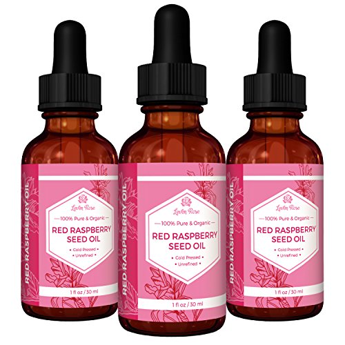 Red Raspberry Seed Oil by Leven Rose - 100% Organic, Natural for Face, Hands, Scars, and Breakouts - 1 oz