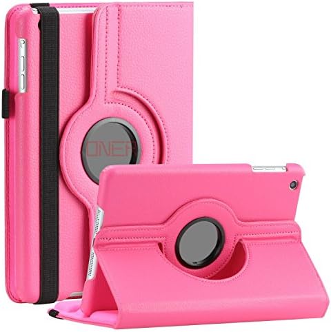 VinYe iPad Air Case - 360 Degree Rotating Stand Case with Smart Cover Auto Sleep / Wake Feature for Apple iPad Air (iPad 5) 2013 Release (iPad Air, Hot Pink)
