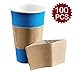 Aspire 100 Pcs Disposable Cup Sleeves Kraft Paper Coffee Cup Sleeve Jackets Holder for Hot Drinks 8 Ounce