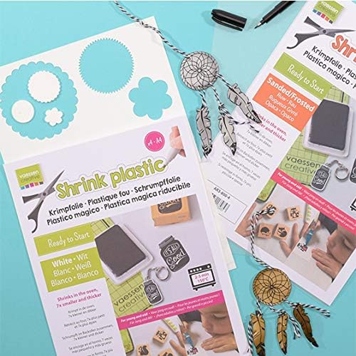 Vaessen Creative Shrink Plastic, White, 4 Sheets, 21 x 30 cm, Fun Arts and Crafts Projects For All Ages - Image 4