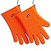 LP Silicone Heat Resistant Grilling BBQ Gloves (Pair) for Cooking Camping Baking Smoking Potholder Fireplace Orange