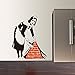 Fangeplus(TM DIY Removable Banksy Maid Sweeping in London Art Mural Vinyl Waterproof Wall Stickers Living Room Decor Bedroom Decal Sticker Wallpaper 22.4''x18.1''