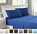 4 Piece: Hotel Luxury Bed Sheets Set,Lux Decor Sheet - Flat Sheet + Fitted Sheet + 2 Pillow Cases, Brushed Microfiber 1800 Bedding - Wrinkle, Fade, Stain Resistant - Hypoallergenic (Queen, Navy Blue)