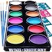 Blue Squid Face Paint Kit for Kids - 30 Stencils, 12 Large Washable Paints, 3 Brushes, Safe Facepainting for Sensitive Skin, Professional Quality Body & Face Facepaints Halloween Makeup Paint Supplies primary