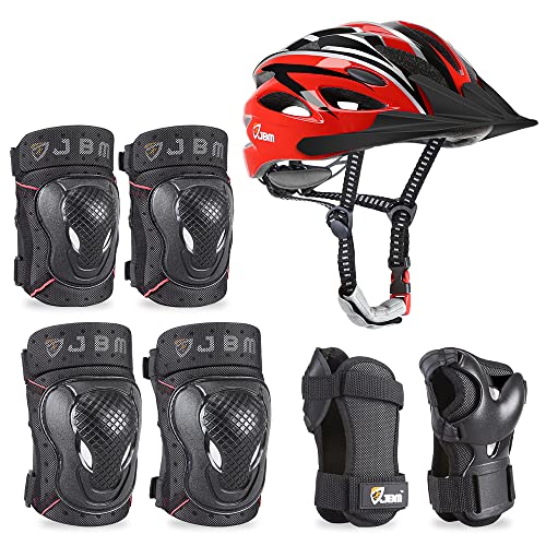JBM Pieces Protective Gear Set Adult Bike Helmet, BMX Knee and