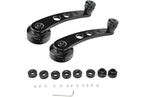 Gorgeri for yj Window Crank Window Crank Handle Kit,3in Black CNC Aluminum Alloy Window Winder Crank Fits for Chevy