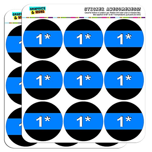 Thin Blue Line 1 One Asterisk Police Policemen 2" Planner Calendar Scrapbooking Crafting Stickers - Opaque