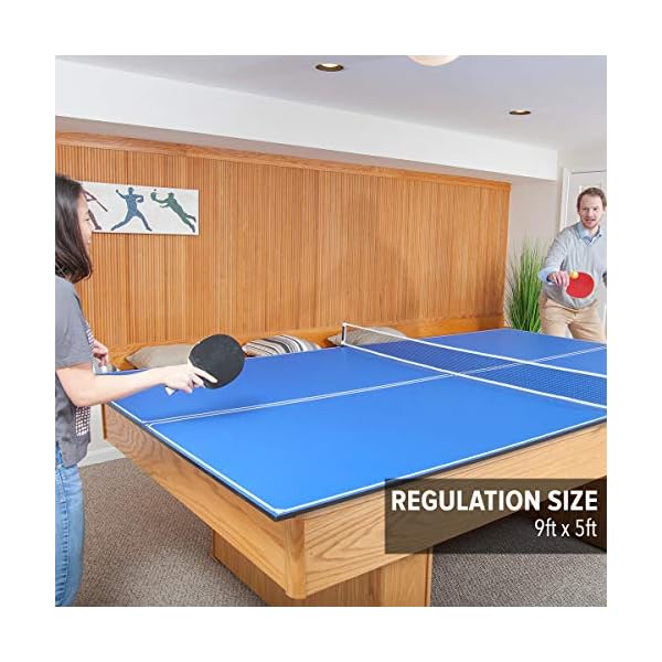 JOOLA Tetra 4 Piece Ping Pong Table Top for Pool Table Includes