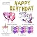 Unicorn Party Supplies Multicolor 26 Piece Decorations for Kids, Glitter Unicorn Headband for Birthday Girl, Gold Happy Birthday Banner By JIA LE