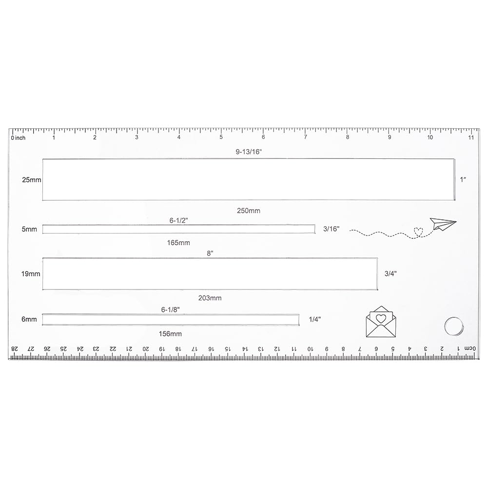 Photo 1 of BENECREAT 4 Sizes Measurement Shipping Guide, Acrylic Mail Measurement Ruler Shipping Mail PiP Template for Post Office Postage