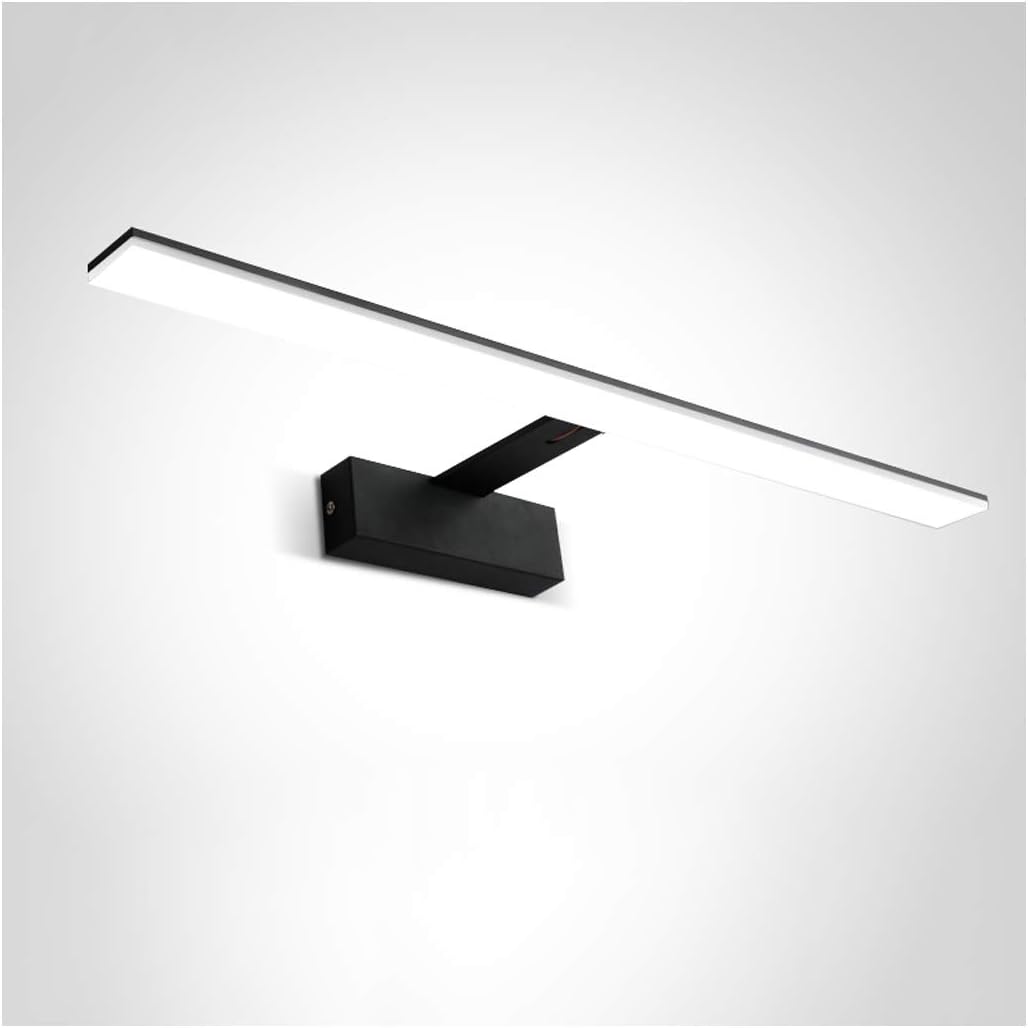 Met Love Led Mirror Light Modern Minimalist Bathroom Mirror Cabinet Light Waterproof Fog Corridor Wall Lamp Bedroom Cosmetic Light (Color : Black Warm light-62cm 10W)