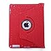 HDE iPad 2 iPad 3 iPad 4 Rotating Case 360 Degree Magnetic Cover Stand for 2nd 3rd 4th Generation iPad (Red Crocodile)